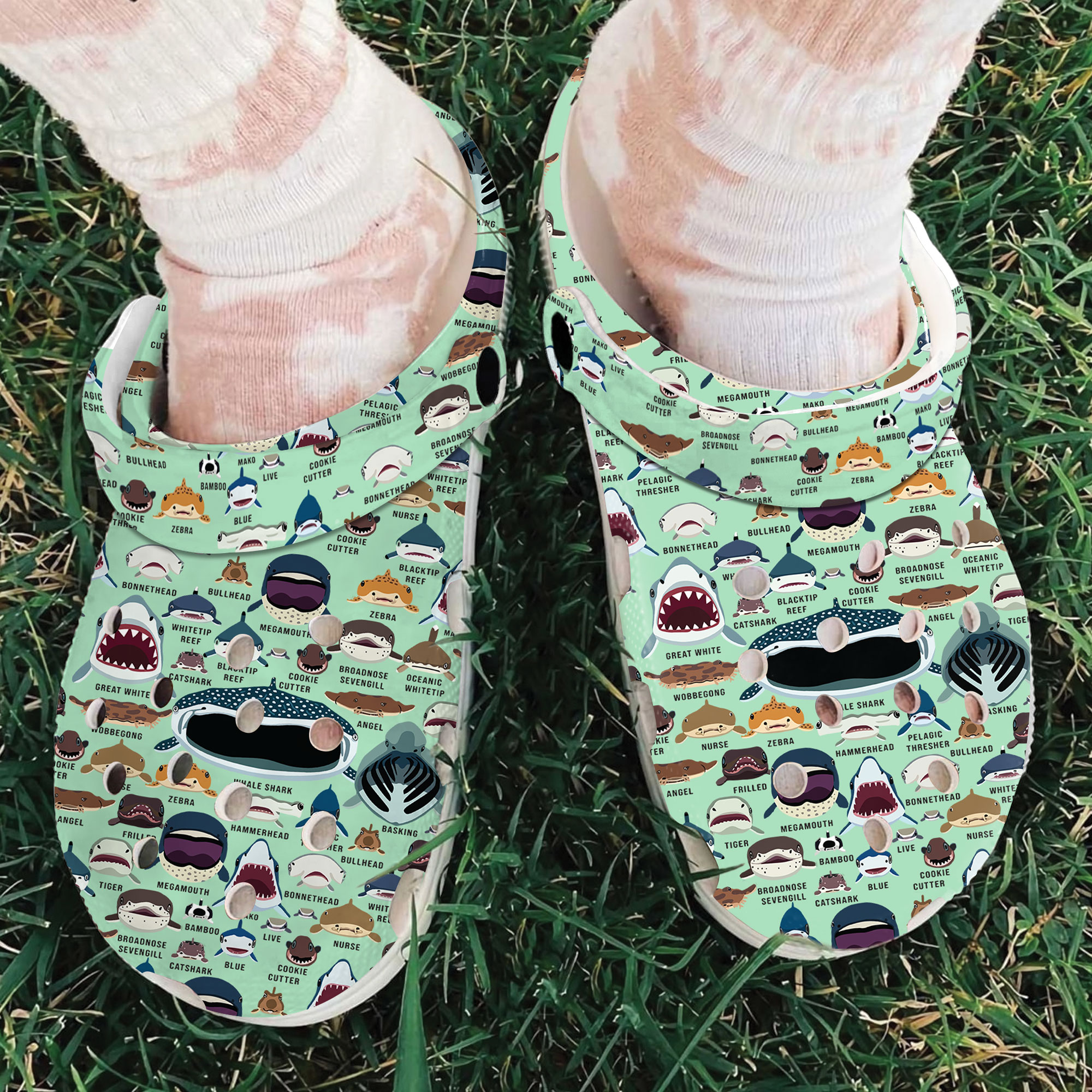 Sharks Of The World Crocs Crocband Clogs Shoes Comfortable For Men Women and Kids