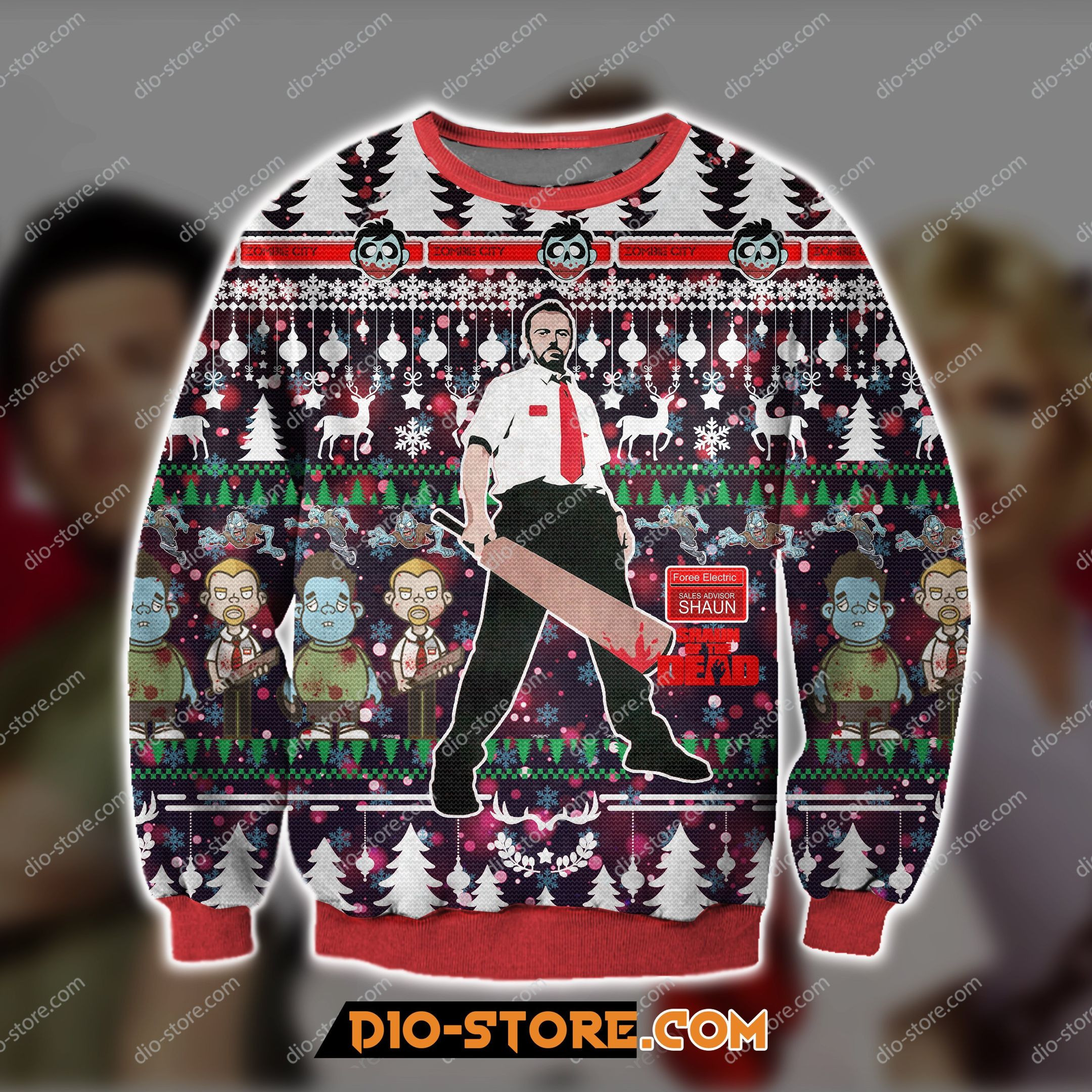 Shaun Of The Dead 2004 Ugly Christmas Sweater Adult 3D Funny Matching for family