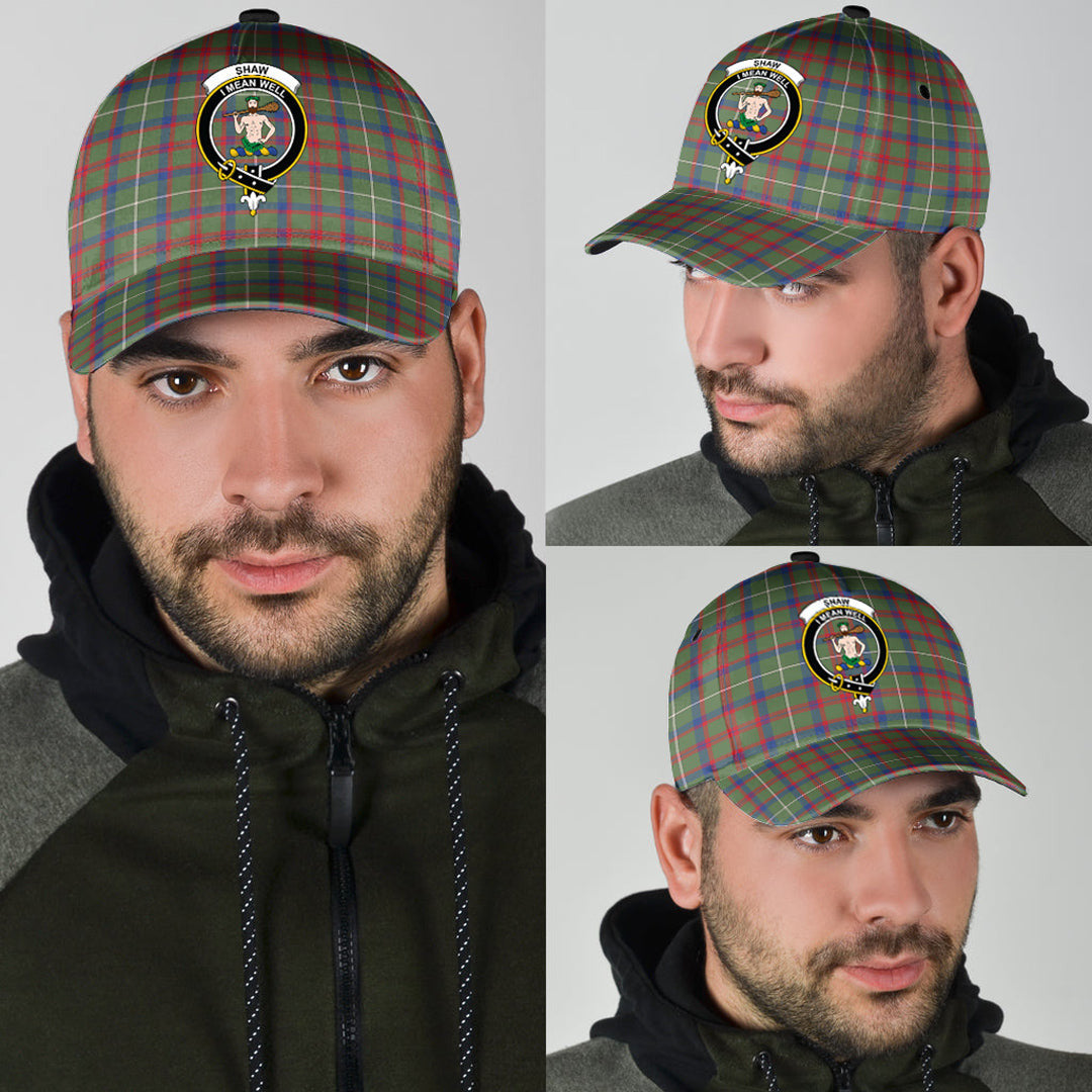 Shaw Green Modern Tartan Baseball Cap, Tartan Plaid Cap with Family Crest K23 Trucker Hats Custom Hats Gifts For Men & Women