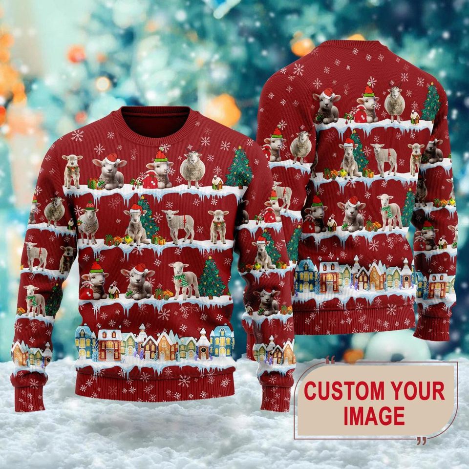 Sheep Christmas 3D Ugly Sweater, Funny Farmer Family Christmas Sweater, Farm Animal
