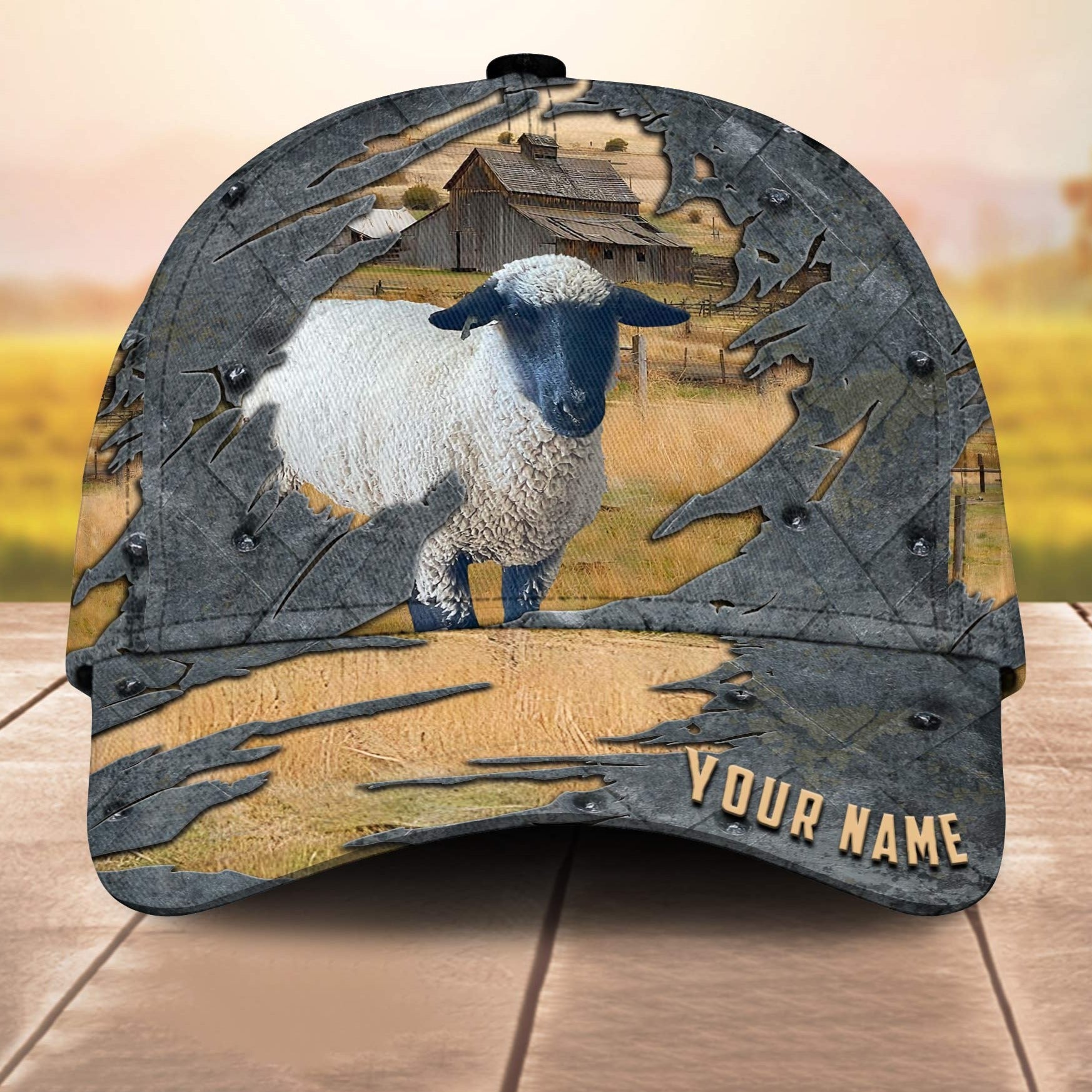 Sheep Customized Name 3D Cap 3D All Over Print Baseball Cap, Cap For Farm Lovers, Animal Cap, Leather Pattern Cap Trucker Hats Custom Hats Gifts For Men & Women