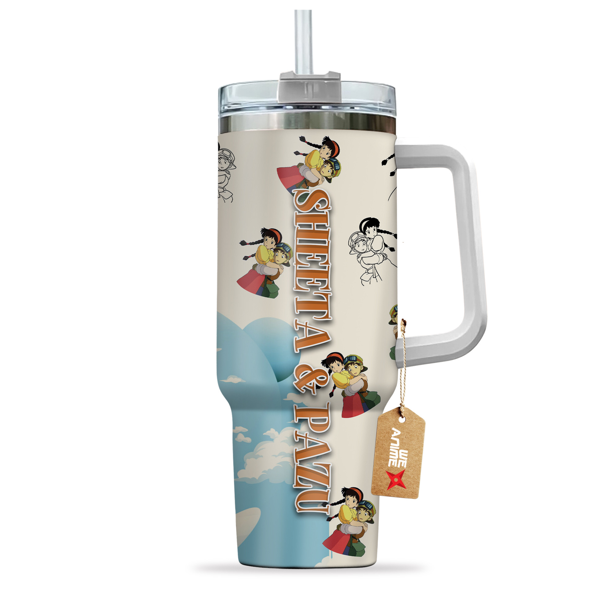 Sheeta and Pazu Castle in the Sky Anime Custom Stanley Cup 40 oz 30 oz Tumbler With HandleTVC2301153 - Image 3