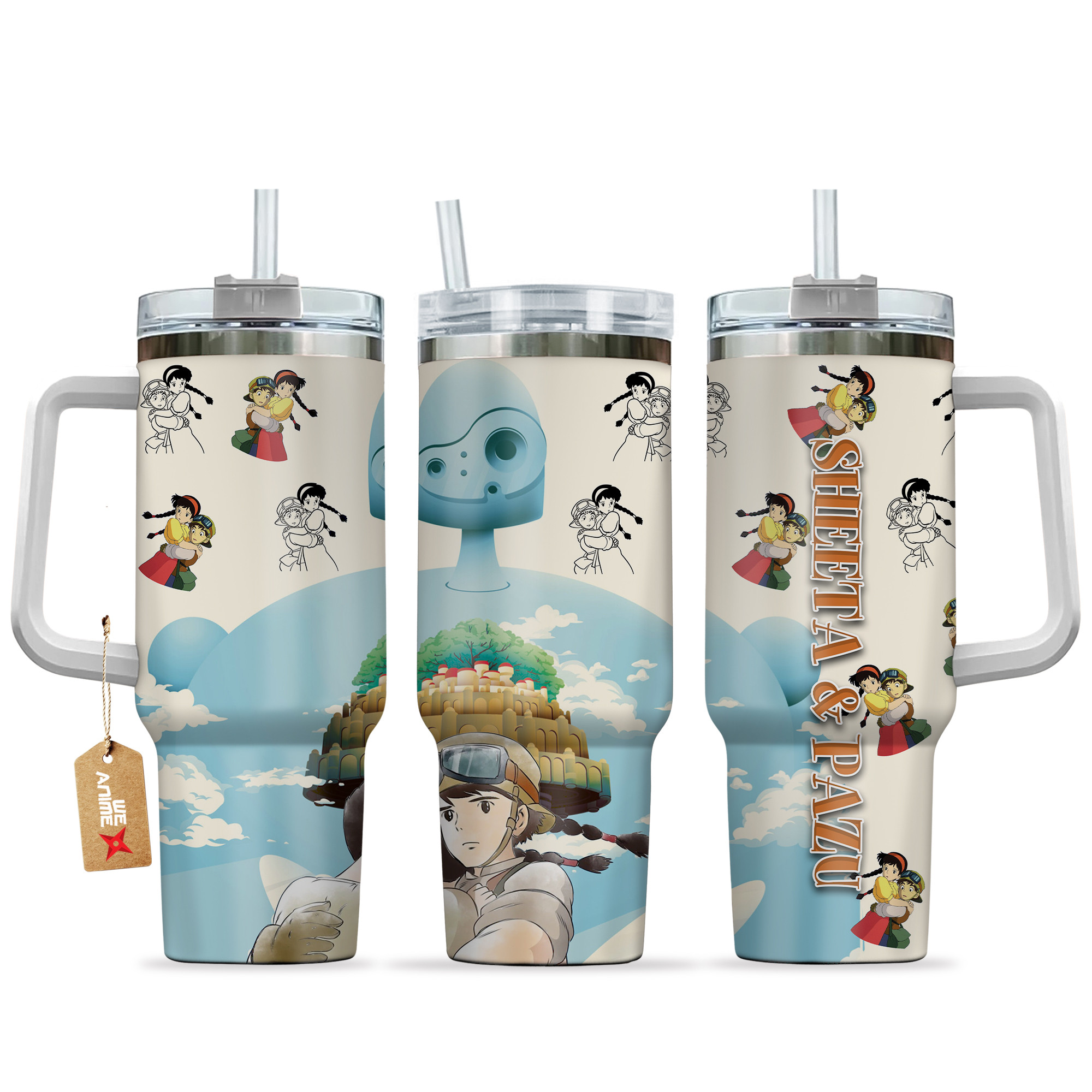 Sheeta and Pazu Castle in the Sky Anime Custom Stanley Cup 40 oz 30 oz Tumbler With HandleTVC2301153