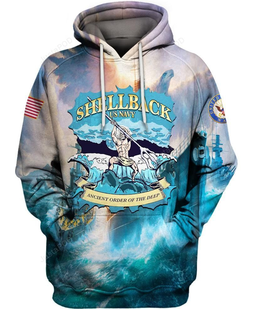 Shellback US Navy Blue Sea Art Premium 3D All Over Print Hoodie, Zip Hoodie