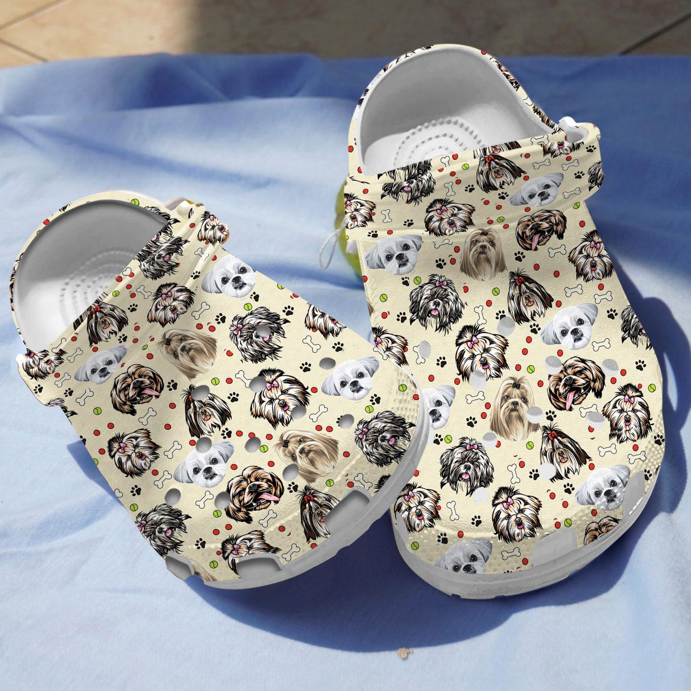 Shih Tzu Dog Crocs Crocband Clogs Shoes Comfortable For Men Women and Kids