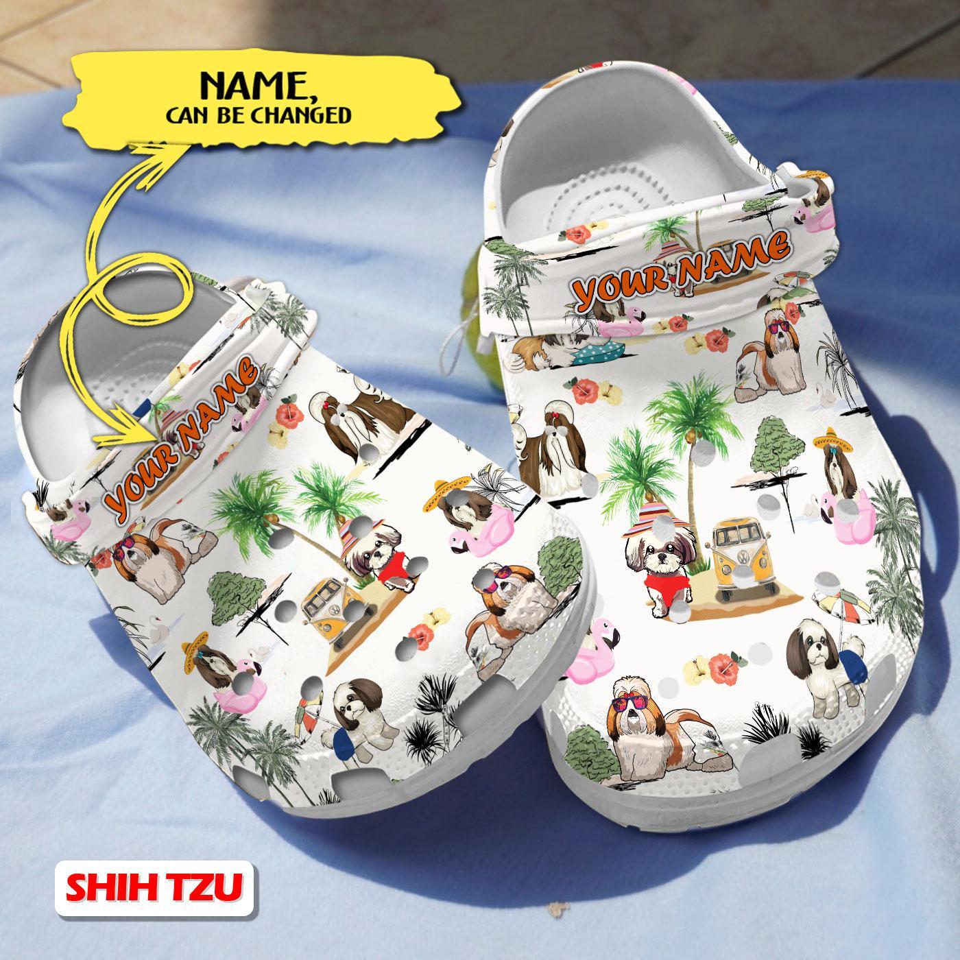 Shih Tzu Dog Crocs Crocband Clogs Shoes Comfortable For Men Women and Kids