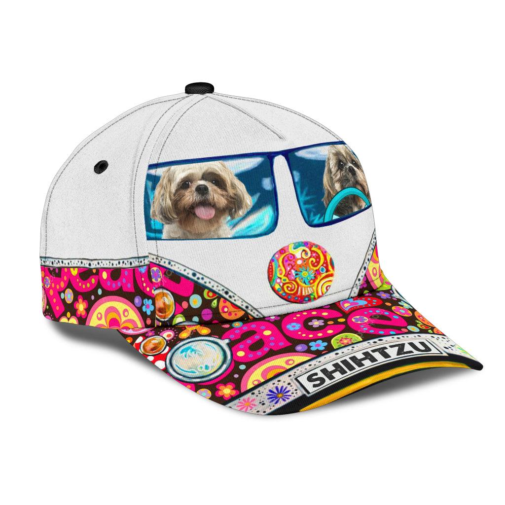 Shihtzu Classic Cap, Gift for Shihtzu Lovers, Gift for Hippie Life, Hippie Lovers Trucker Hats Custom Hats Gifts For Men & Women