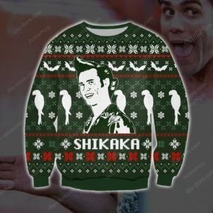 Shikaka Knitting Ugly Christmas Sweater Adult 3D Funny Matching for family