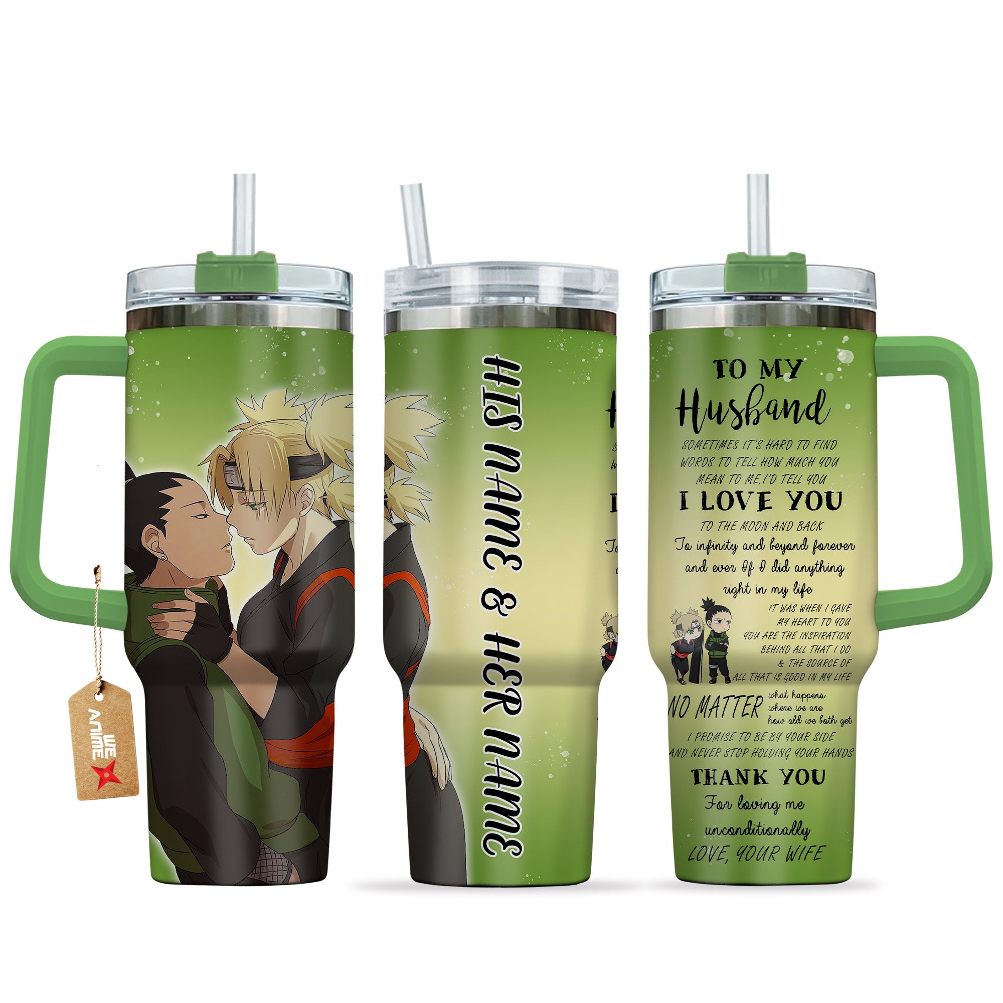Shikamaru Nara & Temari Naruto Anime Valentine Custom Stanley Cup 40 oz 30 oz Tumbler With HandleTVC2301168