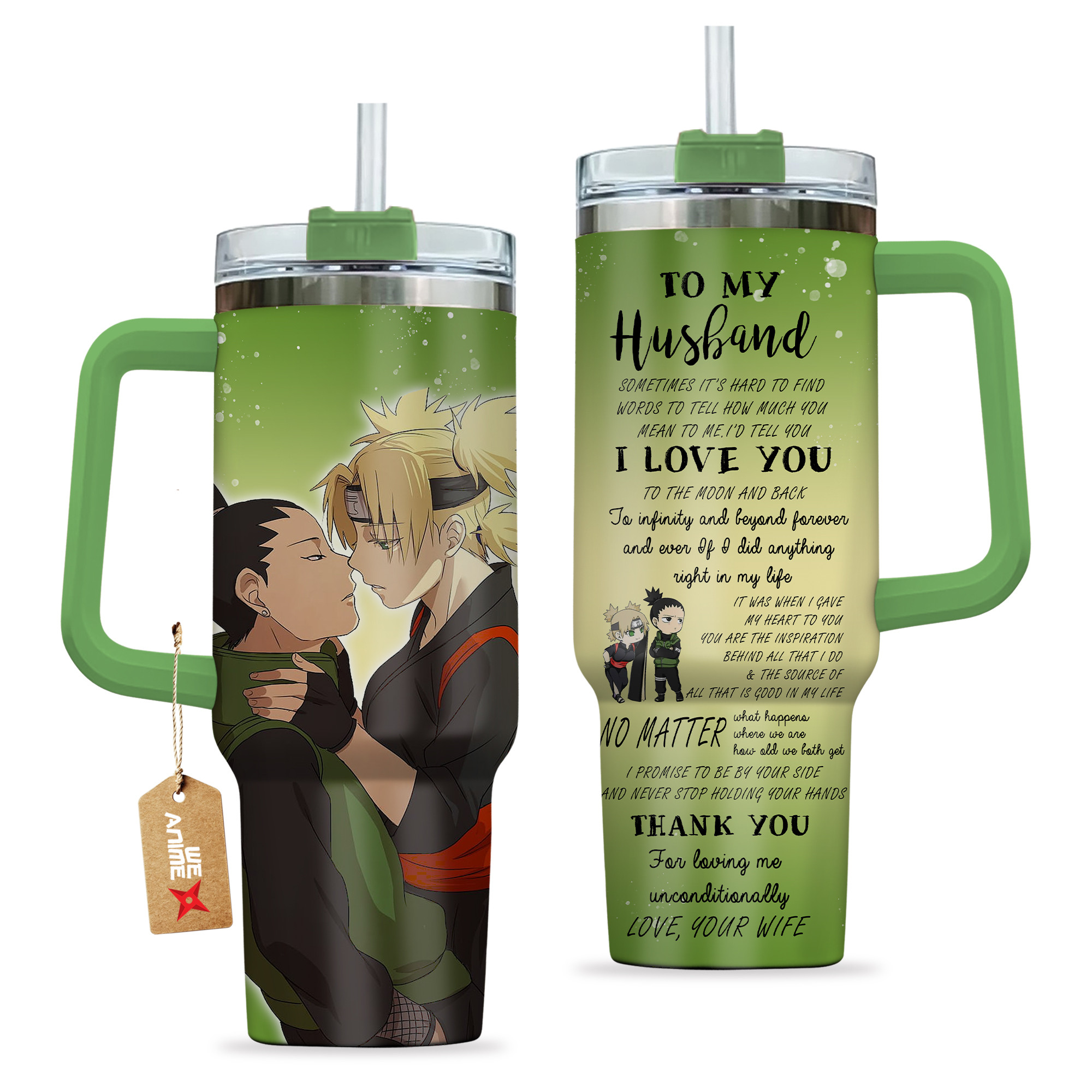 Shikamaru Nara & Temari Naruto Anime Valentine Custom Stanley Cup 40 oz 30 oz Tumbler With HandleTVC2301168 - Image 2