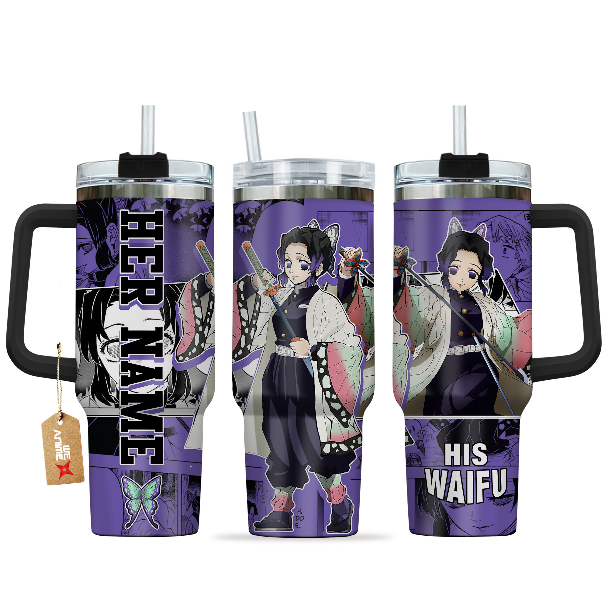 Shinobu Kocho Demon Slayer Anime Custom Stanley Cup 40 oz 30 oz Tumbler With HandleTVC2301136