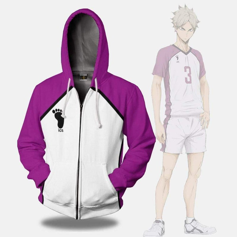Shiratorizawa Academy Uniform Haikyuu 3D All Over Print Hoodie, Zip Hoodie
