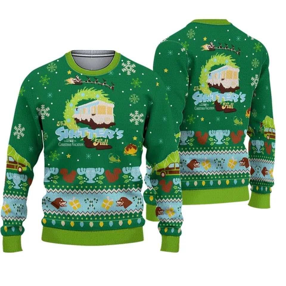 Shitters Full Christmas Ugly Sweater, National Lampoons Xmas Sweater