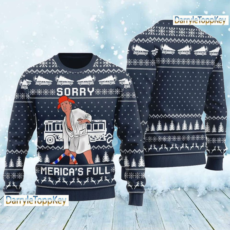 Shitters Full Donald Trump Christmas Ugly Sweater, Christmas Vacation - Image 3