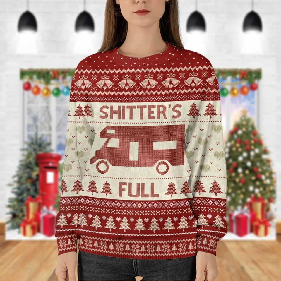 Shitter's Full Ugly Christmas Sweater, Cousin Eddie Xmas Shirt, Xmas Sarcastic Sweatshirt - Image 7