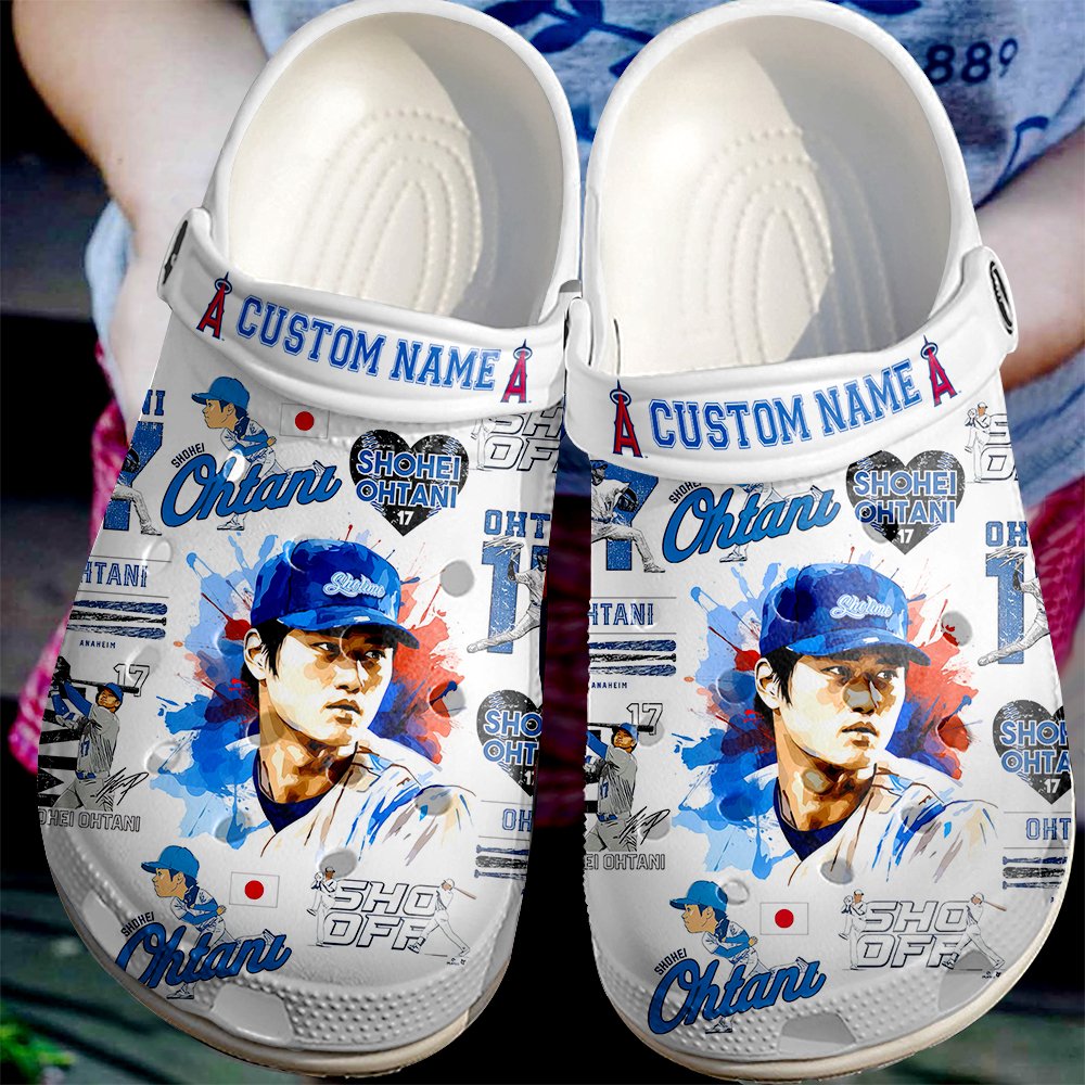 Shohei Ohtani Los Angeles Dodgers MLB Sport Crocs Crocband Clogs Shoes Comfortable For Men Women and Kids