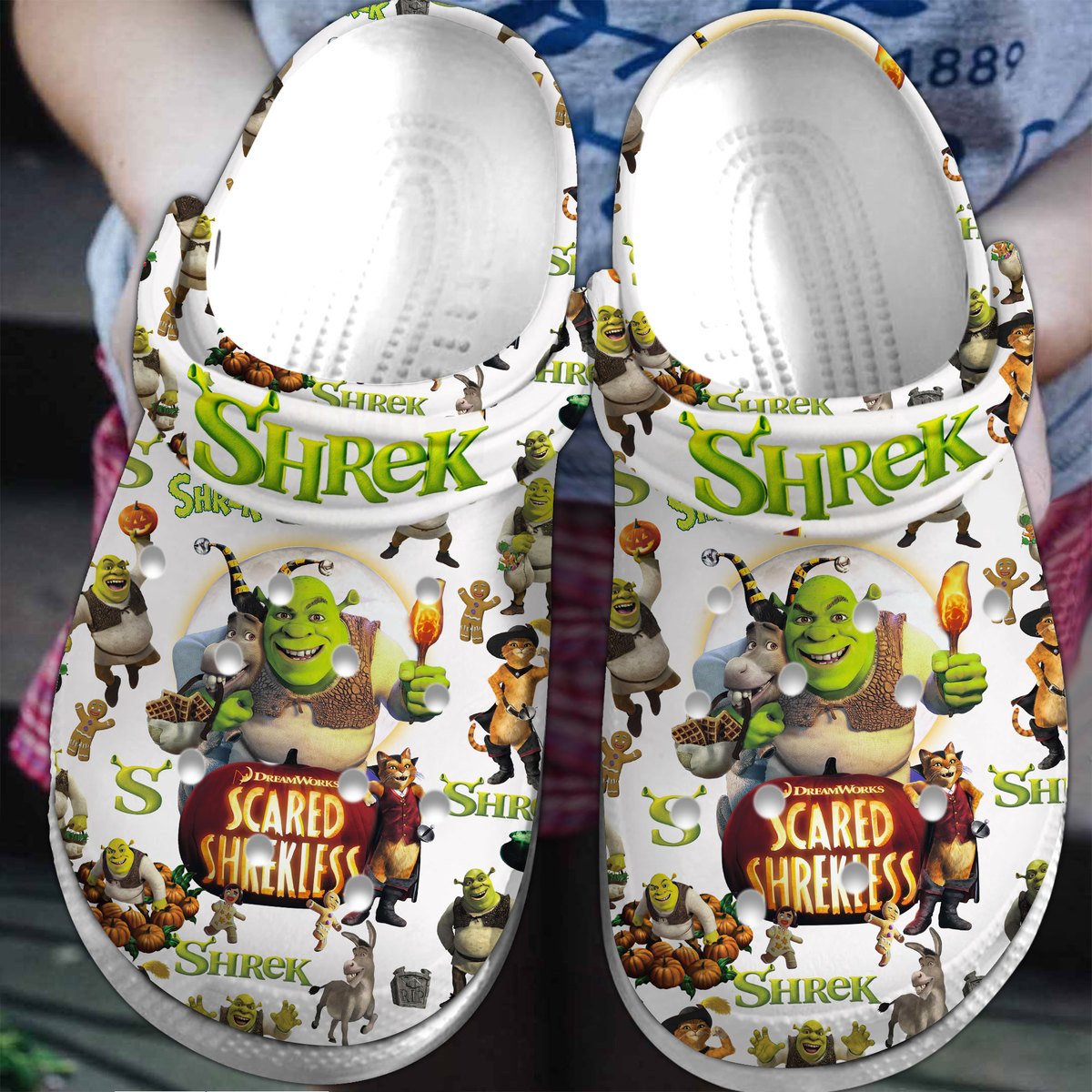 Shrek Cartoon Crocs Crocband Clogs Shoes Comfortable For Men Women and Kids