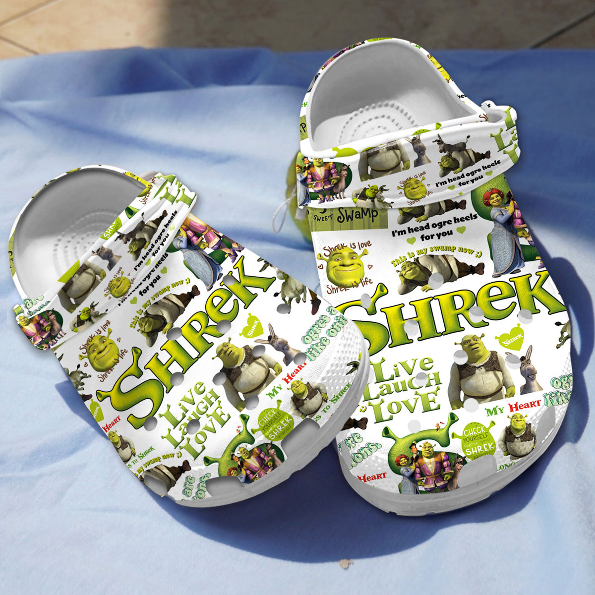 Shrek Cartoon Crocs Crocband Clogs Shoes Comfortable For Men Women and Kids