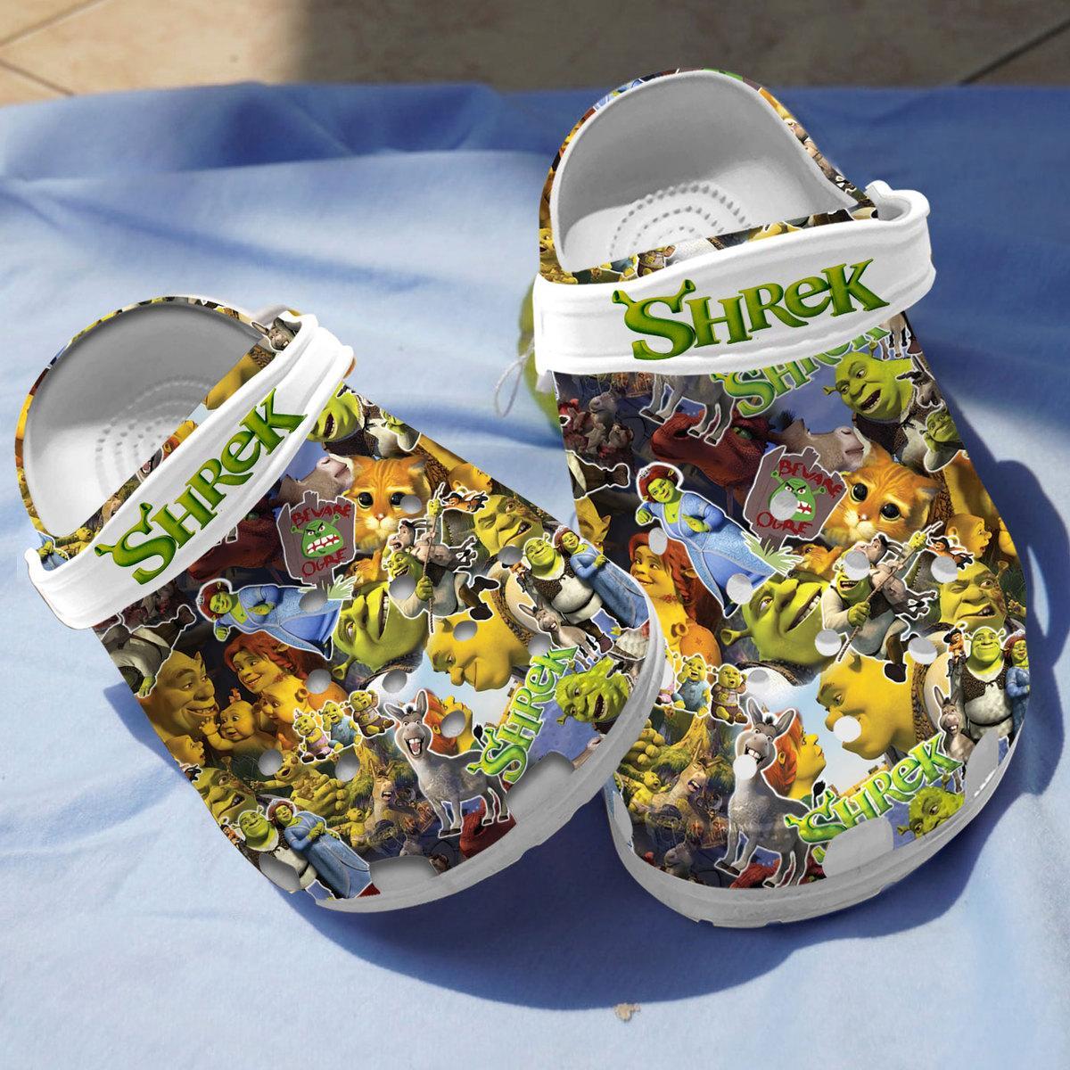 Shrek Cartoon Crocs Crocband Clogs Shoes Comfortable For Men Women and Kids