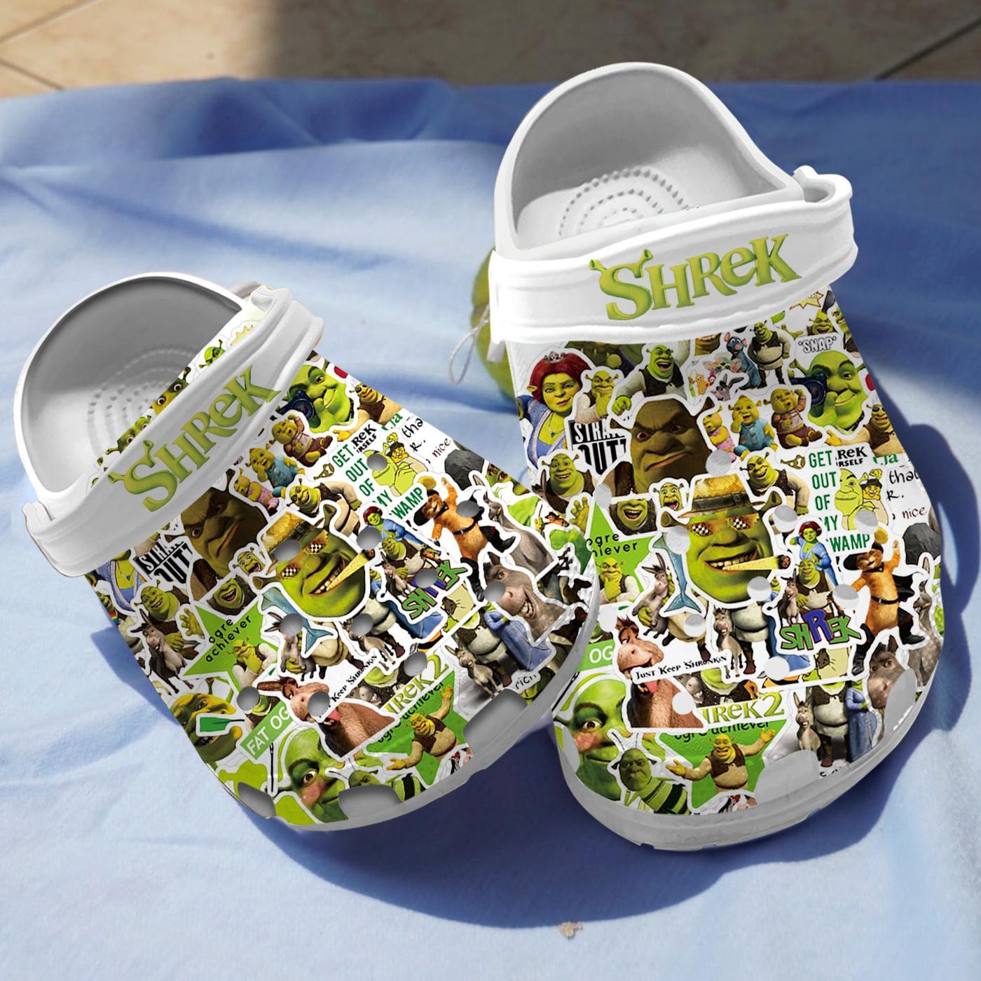 Shrek Cartoon Crocs Crocband Clogs Shoes Comfortable For Men Women and Kids