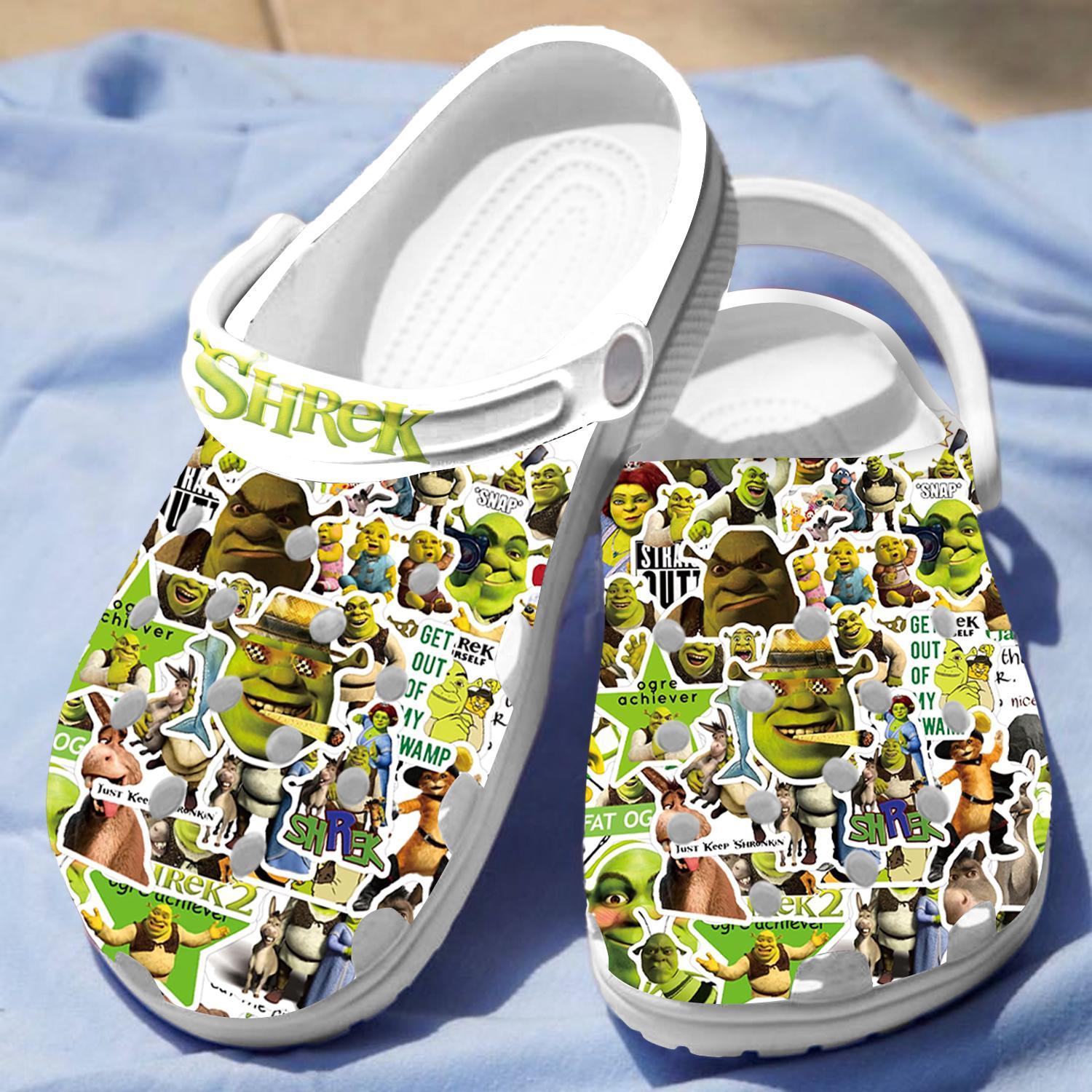 Shrek Cartoon Crocs Crocband Clogs Shoes Comfortable For Men Women and Kids - Image 3