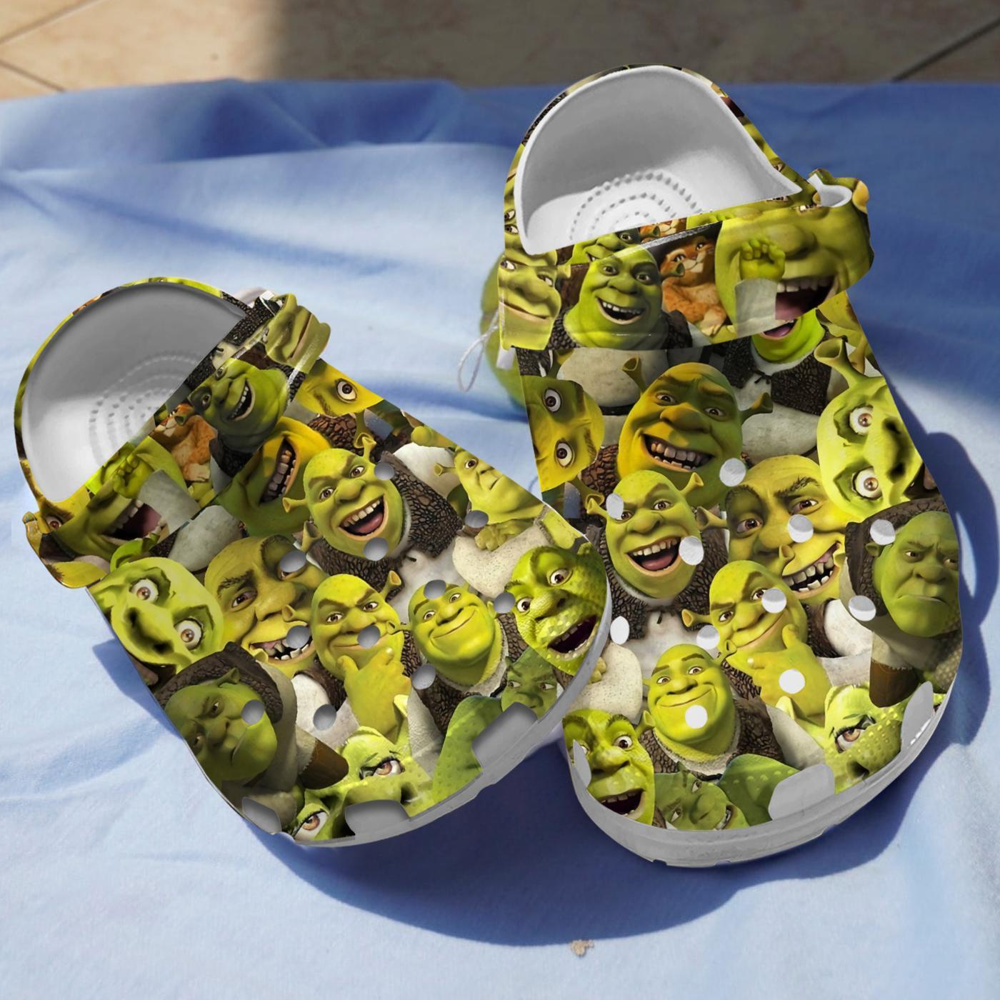 Shrek Cartoon Crocs Crocband Clogs Shoes Comfortable For Men Women and Kids