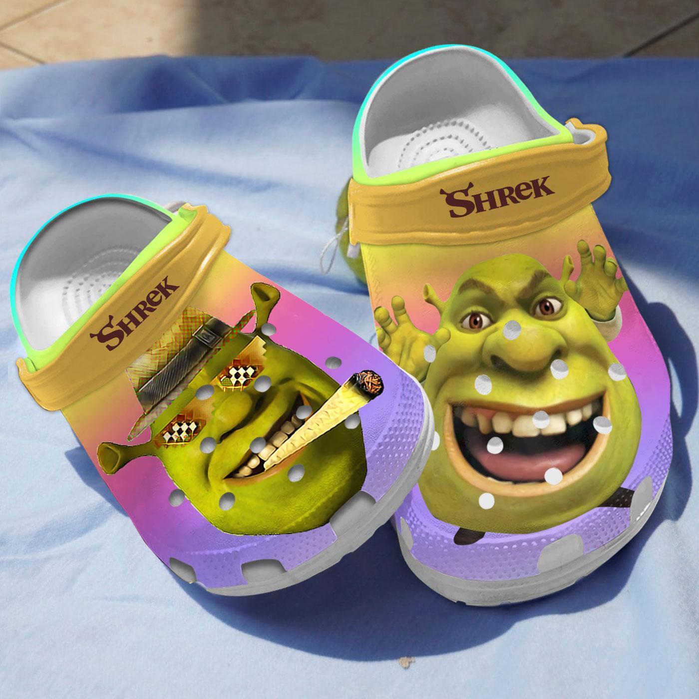 Shrek Cartoon Crocs Crocband Clogs Shoes Comfortable For Men Women and Kids