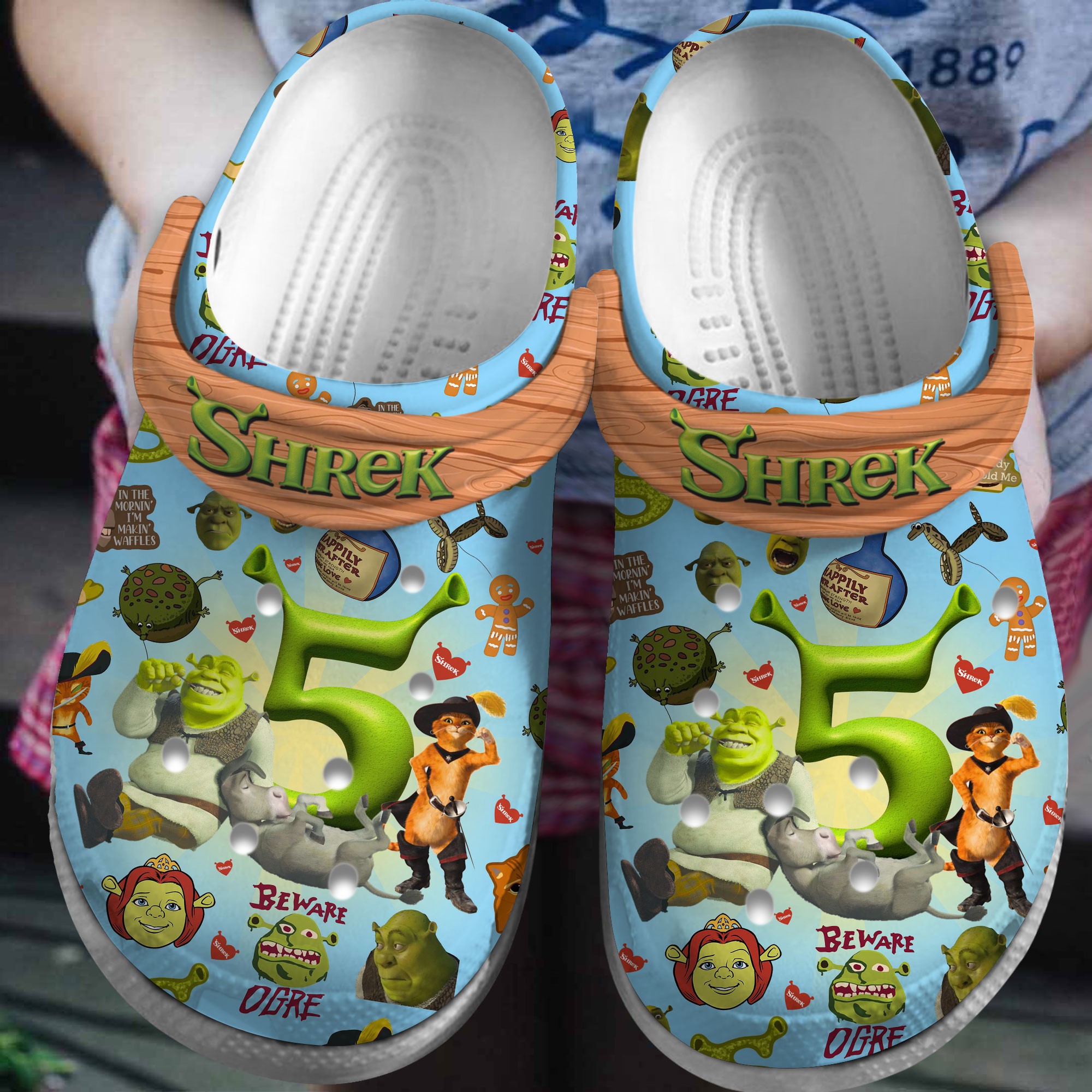 Shrek Cartoon Crocs Crocband Clogs Shoes Comfortable For Men Women and Kids