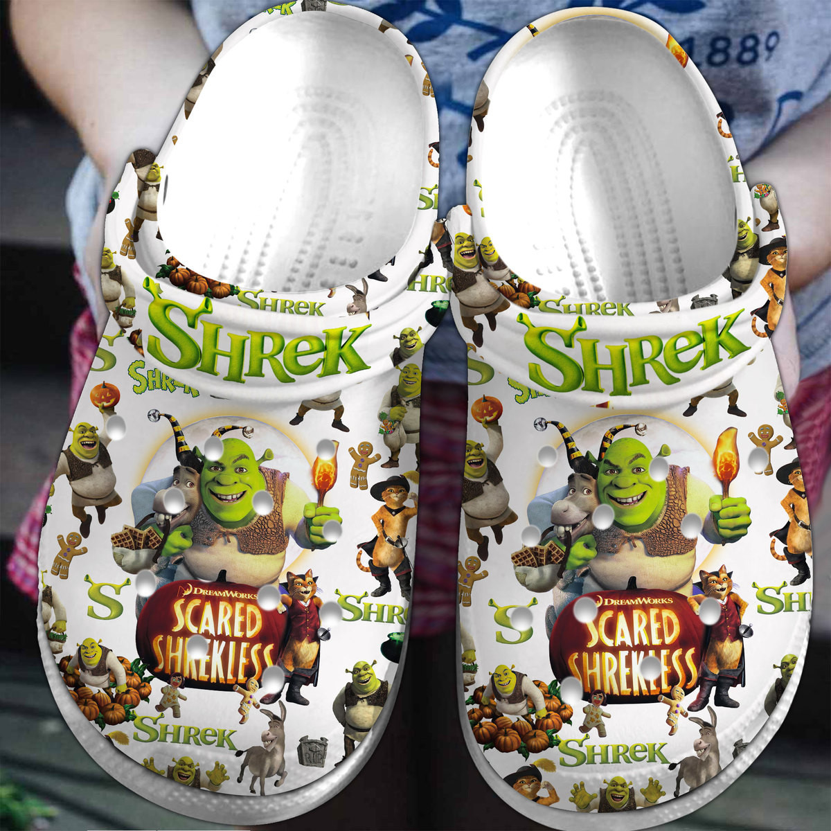 Shrek Cartoon Crocs Crocband Clogs Shoes Comfortable For Men Women and Kids