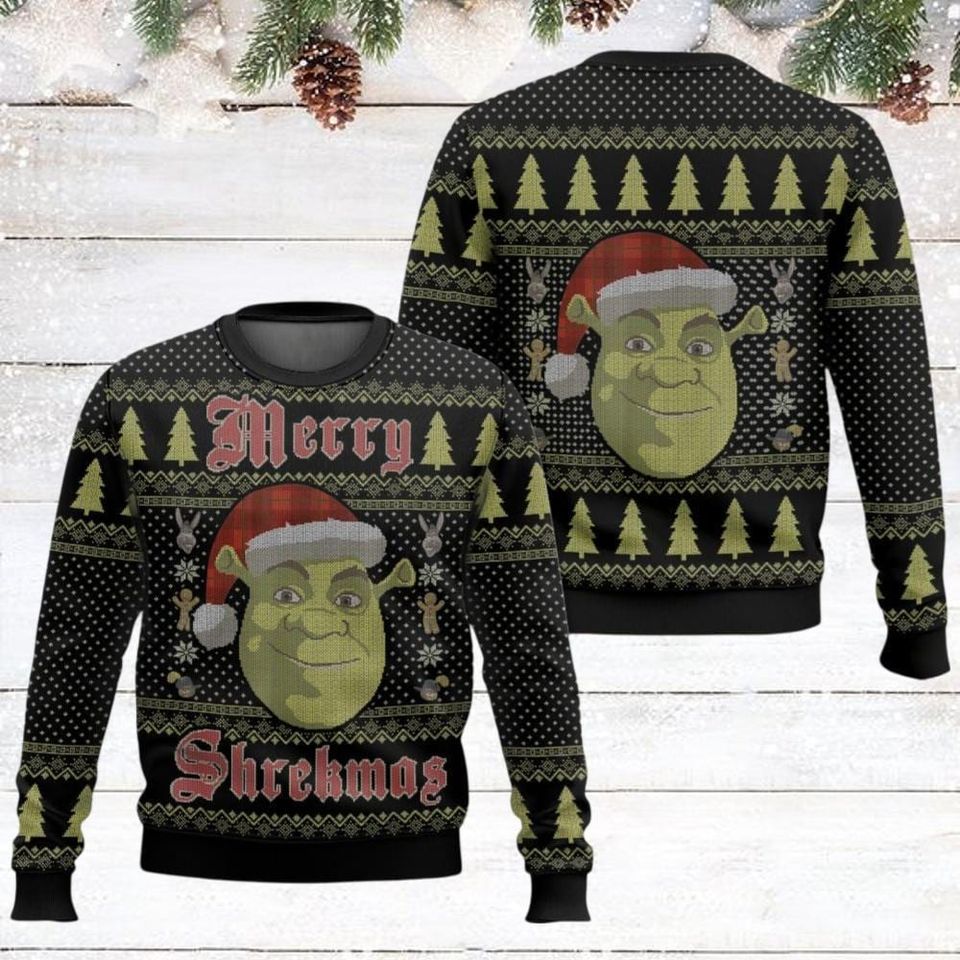 Shrek Christmas Sweater, Merry Shrekmas Ugly Xmas Sweater, Funny Meme