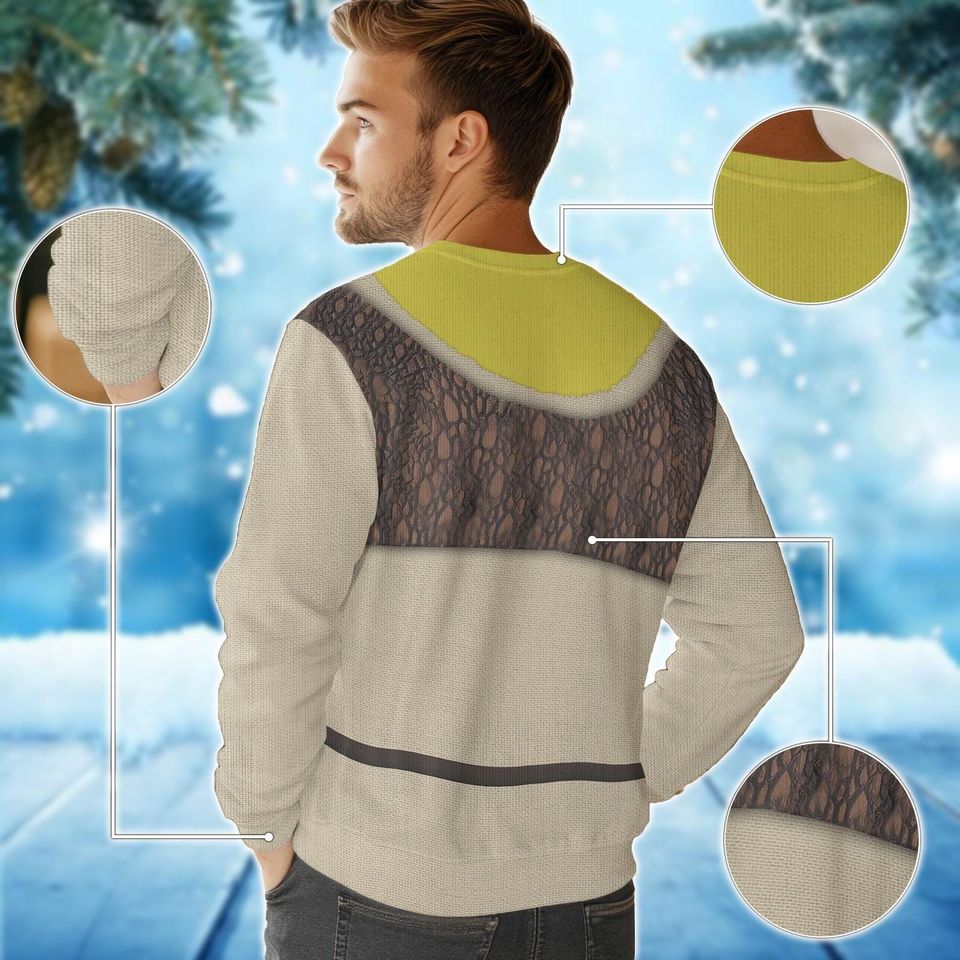 Shrek Costume Ugly Christmas Sweater, Shrek Cosplay Sweater - Image 6