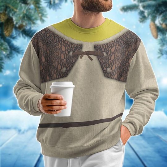 Shrek Costume Ugly Christmas Sweater, Shrek Cosplay Sweater - Image 12