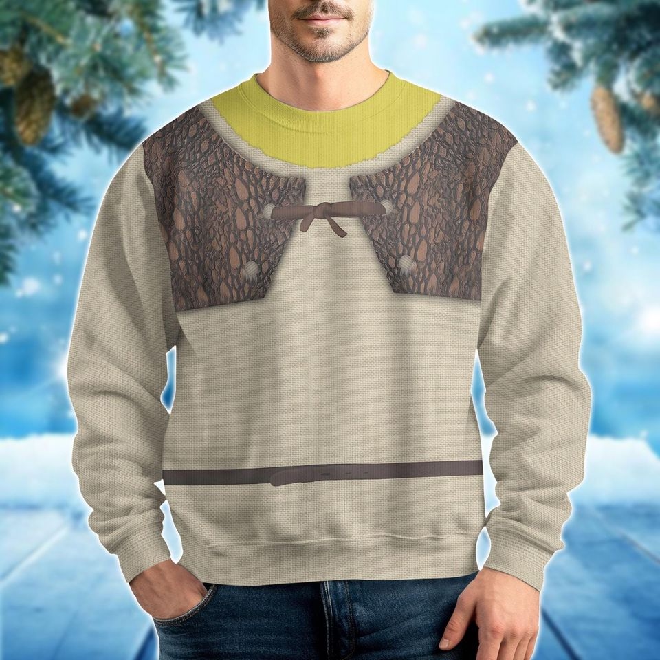 Shrek Costume Ugly Christmas Sweater, Shrek Cosplay Sweater - Image 2