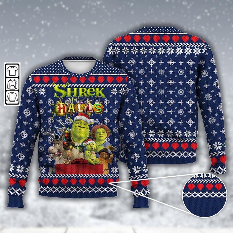 Shrek The Halls Family Christmas Ugly Sweater