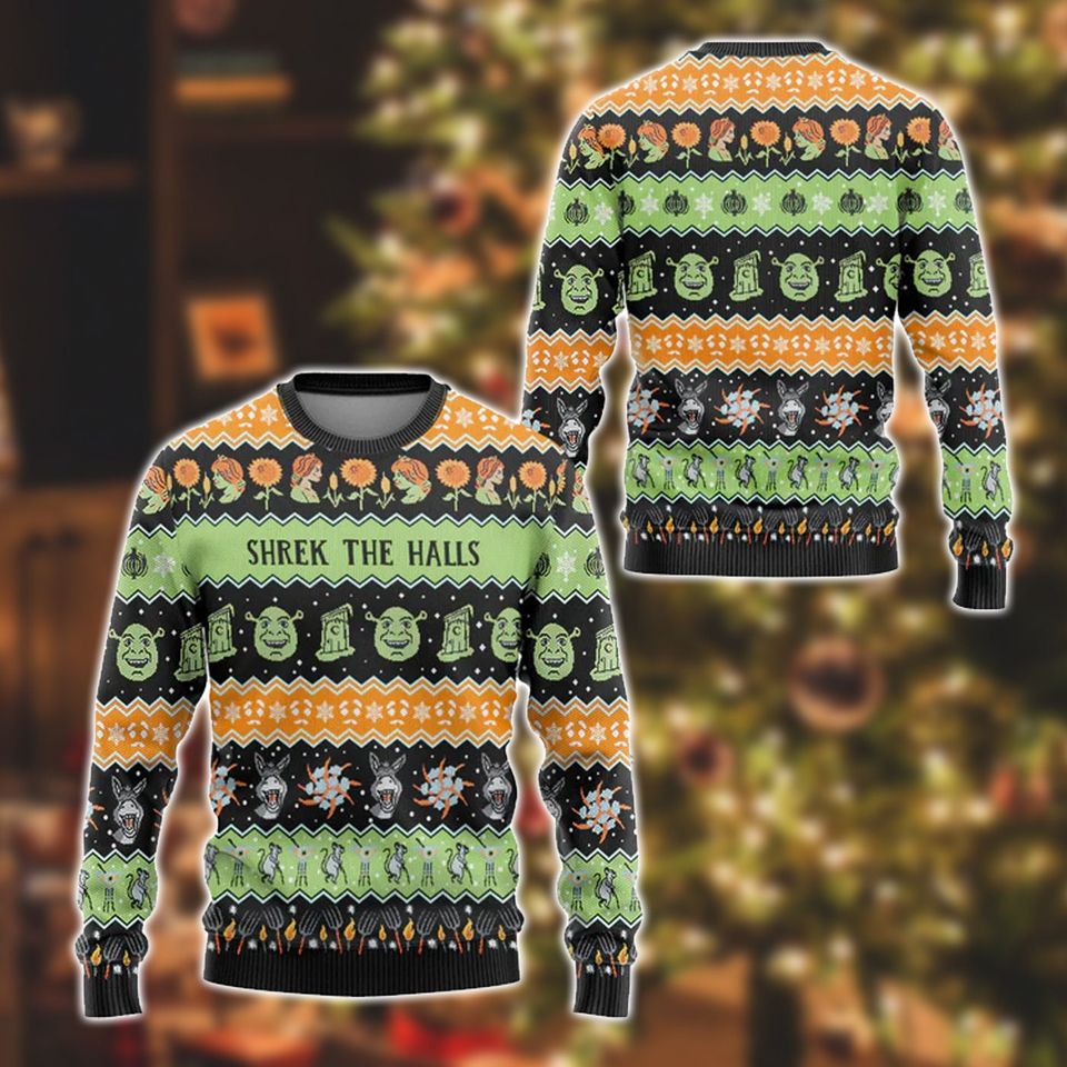 Shrek The Halls Ugly Christmas Sweater