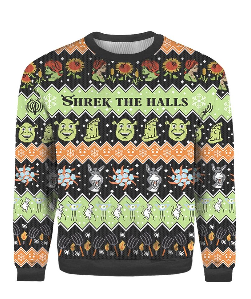Shrek The Halls Ugly Christmas Sweater All Over Print