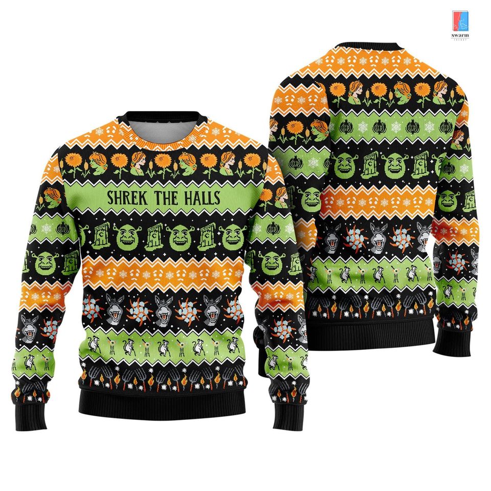 Shrek Ugly Christmas Sweater Shirt, Shrek The Hall Sweatshirt