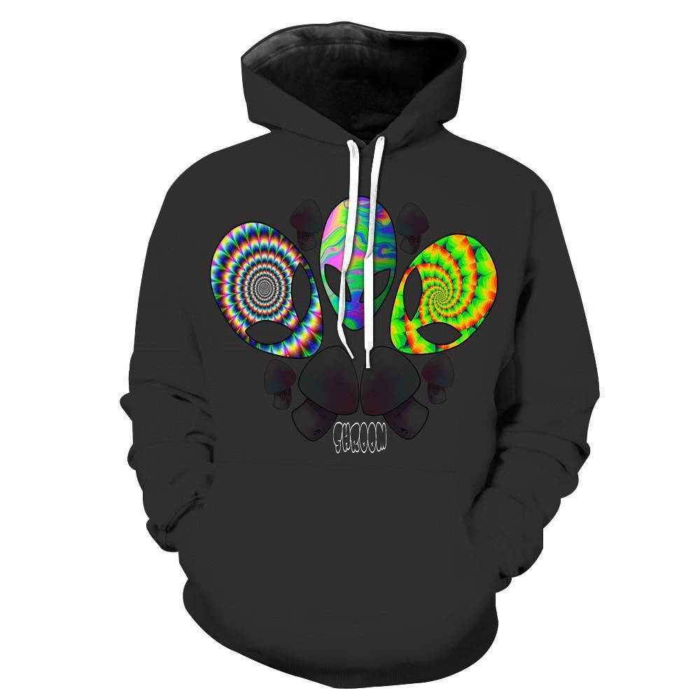 Shroom Aliens 3D All Over Print Hoodie, Zip Hoodie