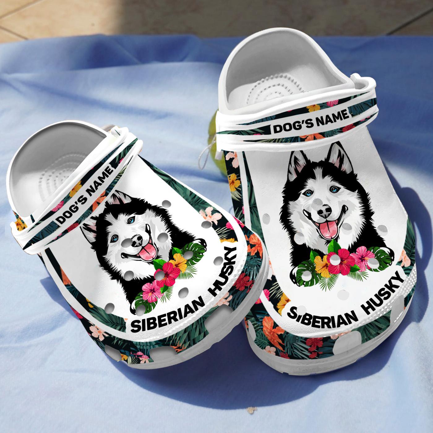 Siberian Husky Dog Crocs Crocband Clogs Shoes Comfortable For Men Women and Kids
