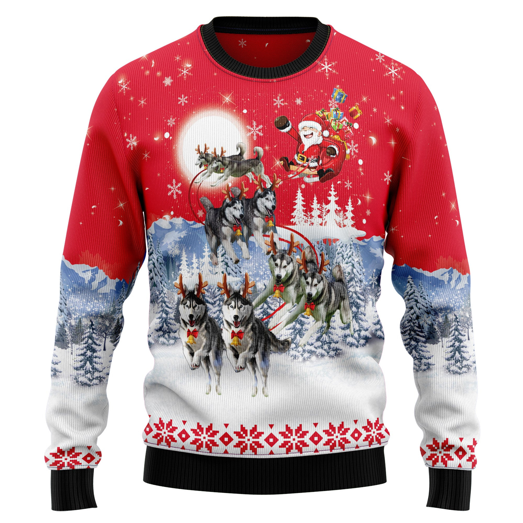 Siberian Husky Santa Claus Ugly Christmas Sweater
