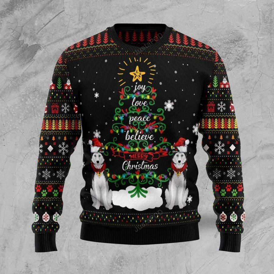 Siberian Husky Ugly Christmas Sweater Adult 3D Funny Matching for family