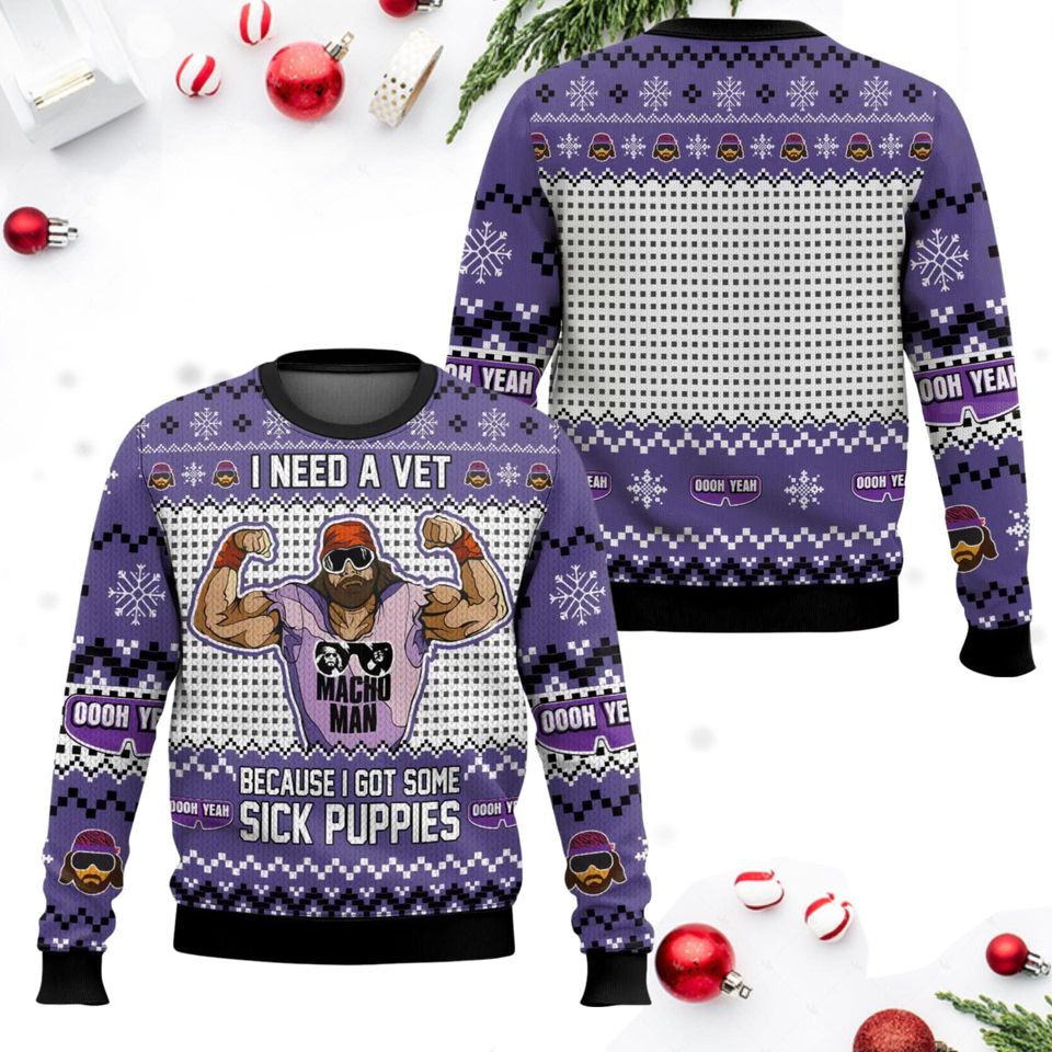 Sick Puppies Macho Man Ugly Sweater, The Cream Of The Crop