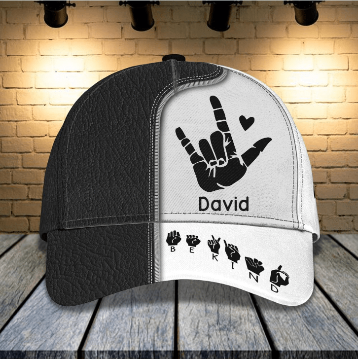 Sign Language Cap, Personalized Sign Language Cap, Custom Name Hat for People Who Deaf, Gift for Interpreter Trucker Hats Custom Hats Gifts For Men & Women