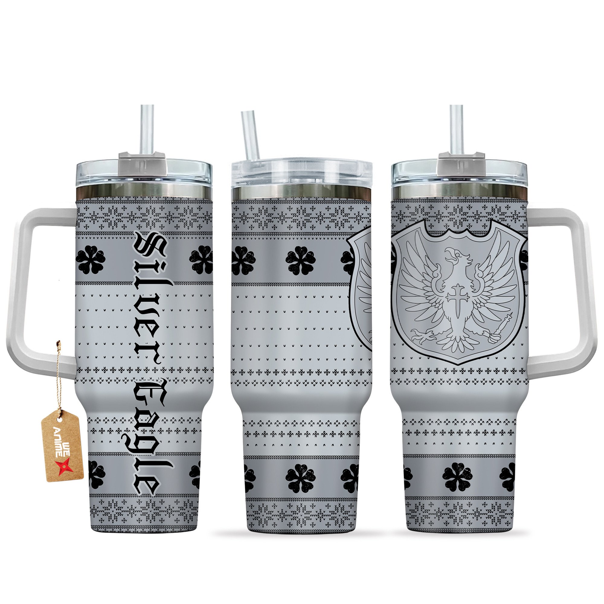 Silver Eagle Black Clover Anime Custom Stanley Cup 40 oz 30 oz Tumbler With HandleTVC2301164