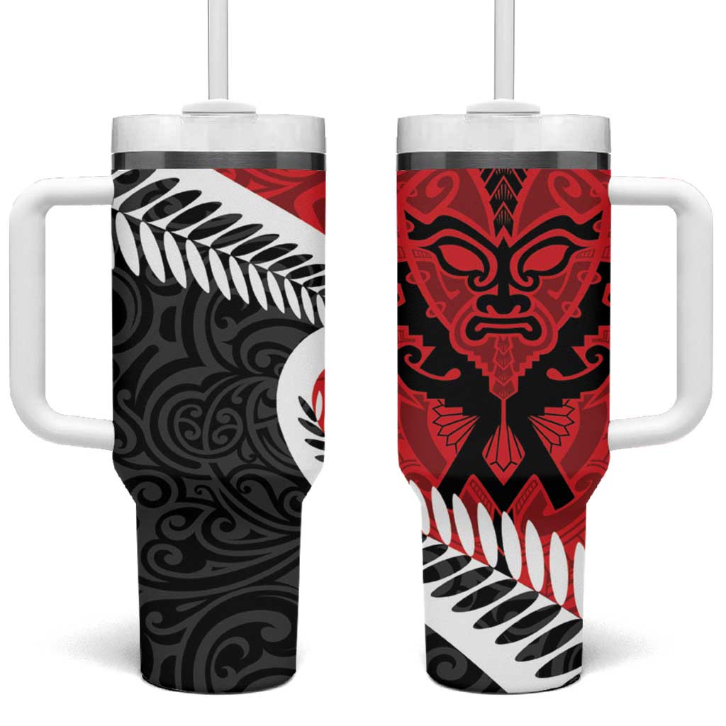 Silver Fern Koru Swirls with Maori Ta Moko Custom Stanley Cup 40 oz 30 oz Tumbler With HandleTVC2301387