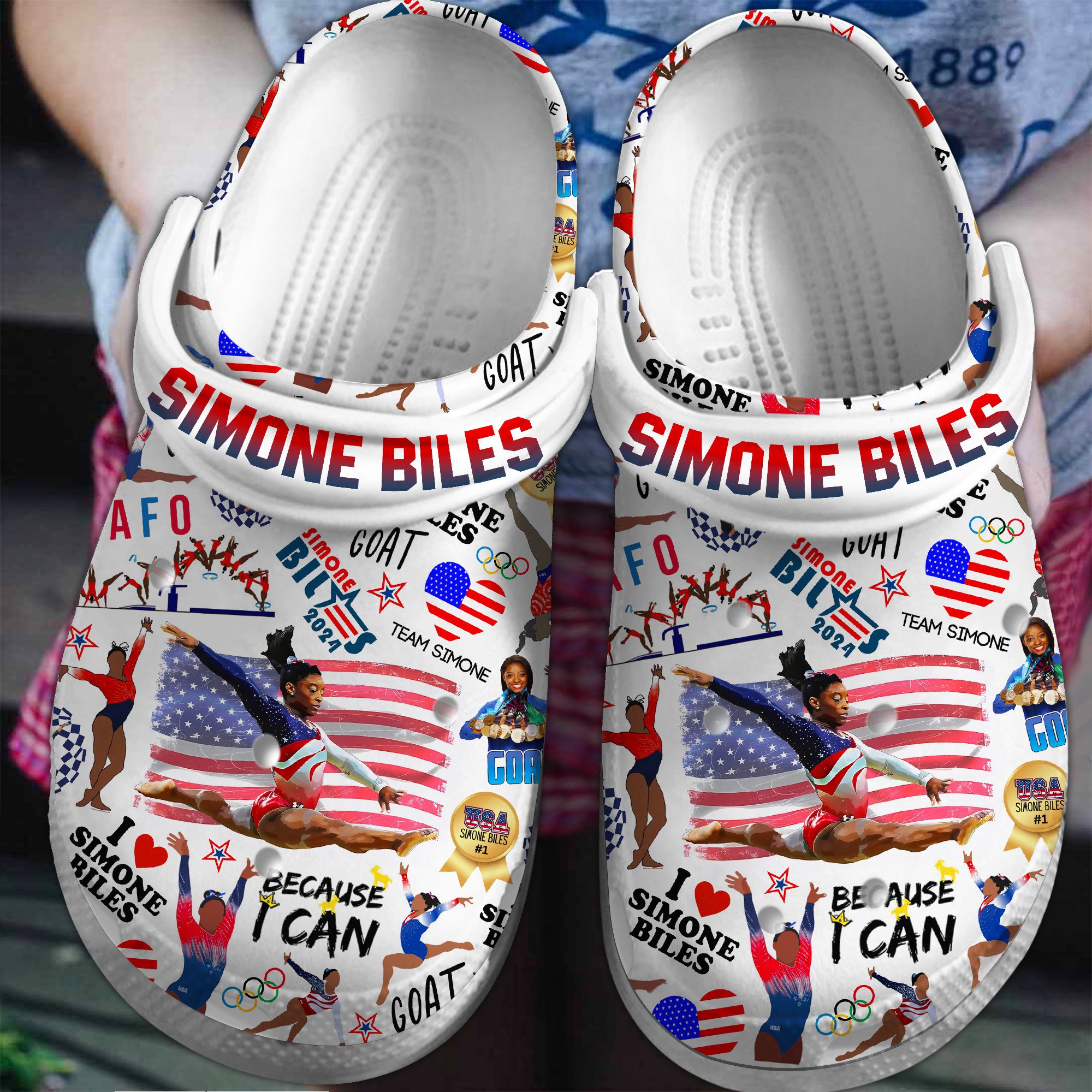 Simone Biles Sport Crocs Crocband Clogs Shoes Comfortable For Men Women and Kids