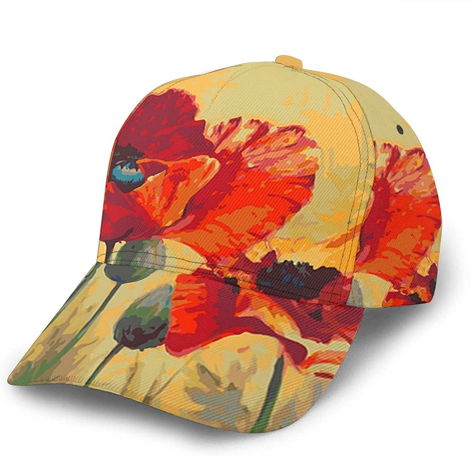 Simple Flower Oil Painting Print Classic Baseball 3D Cap Adjustable Twill Sports Dad Hats for Unisex Trucker Hats Custom Hats Gifts For Men & Women