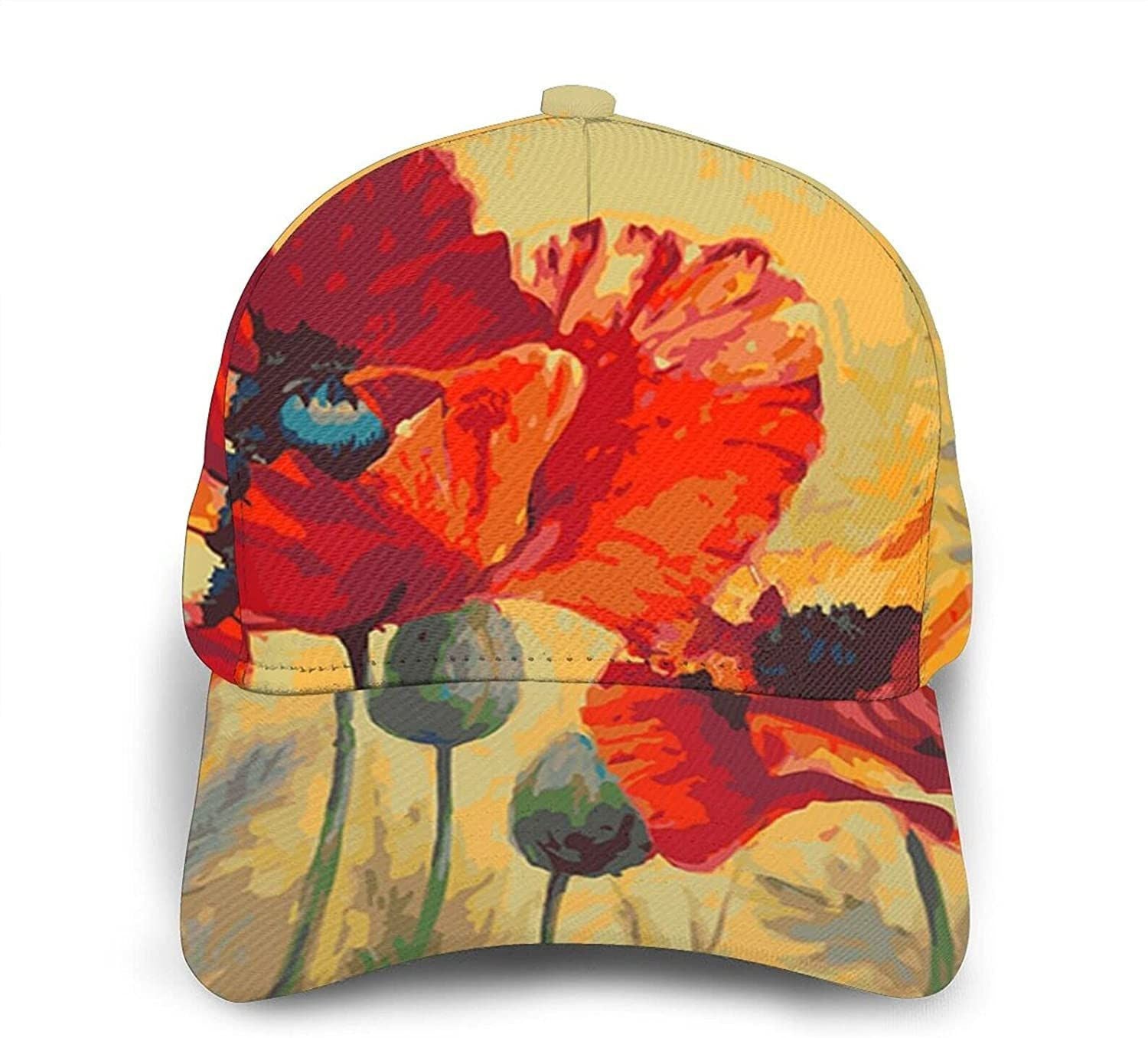 Simple Flower Oil Painting Print Classic Baseball 3D Cap Adjustable Twill Sports Dad Hats for Unisex Trucker Hats Custom Hats Gifts For Men & Women