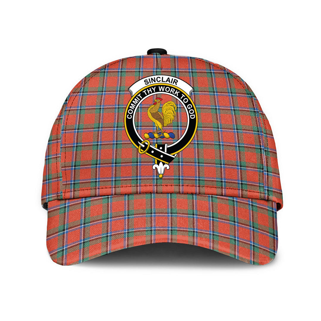 Sinclair Ancient Tartan Baseball Cap, Tartan Plaid Cap with Family Crest K23 Trucker Hats Custom Hats Gifts For Men & Women