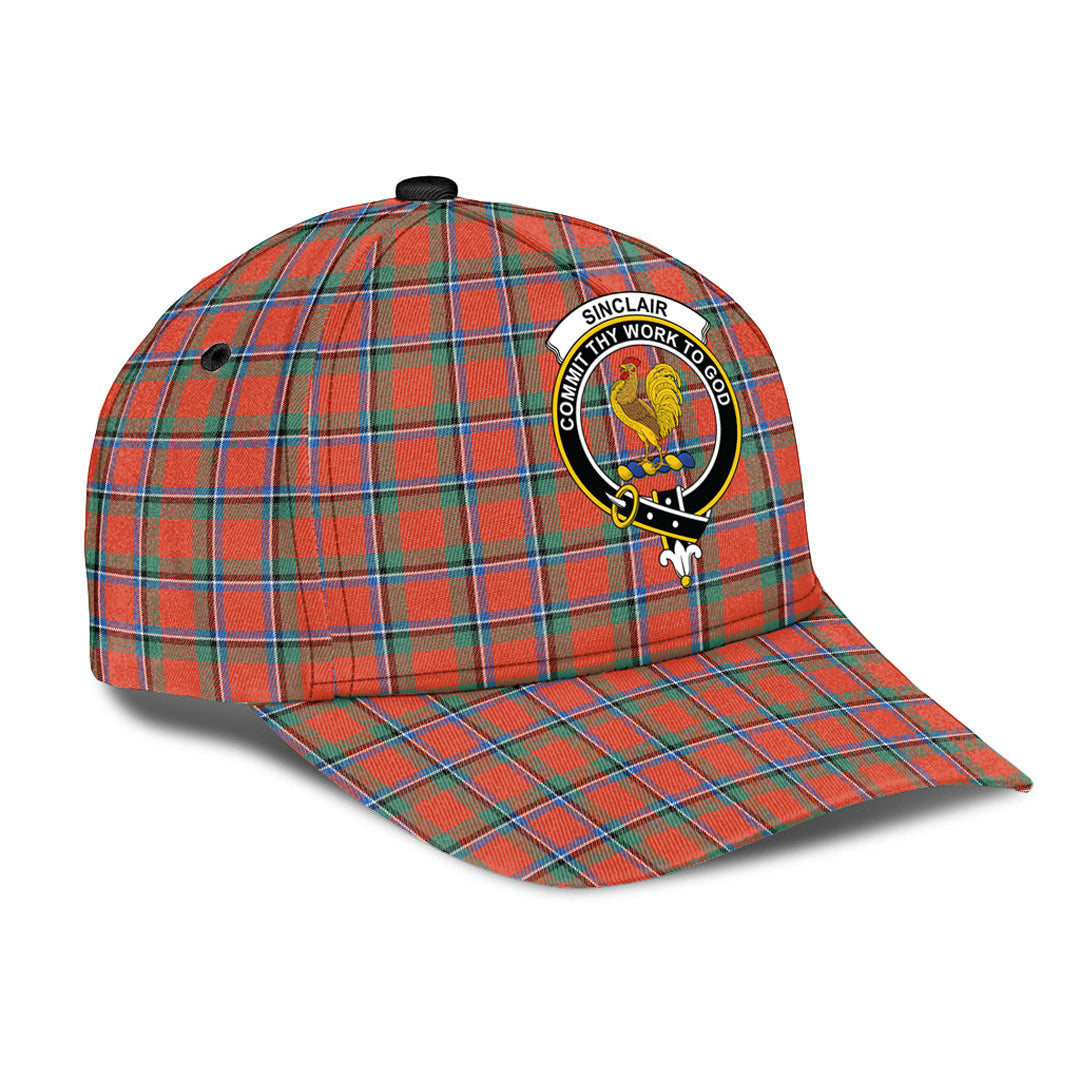 Sinclair Ancient Tartan Baseball Cap, Tartan Plaid Cap with Family Crest K23 Trucker Hats Custom Hats Gifts For Men & Women